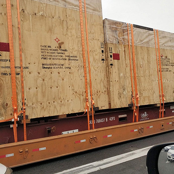SENENQU 4 Sätze à 3000 kg Spanngurte mit Ratsche und Haken 6 m x 38 mm, Zurrgurt mit Ratsche und Hak