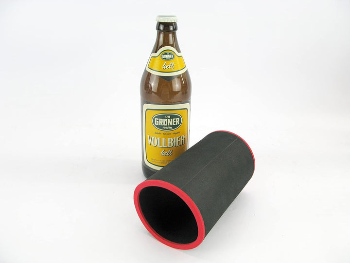 4 hochwertige Qualitätskühler aus 5-6 mm dickem Neopren für 0.5L Flaschen in den Farben Schwarz Gelb