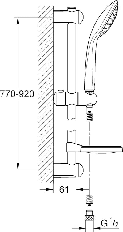 GROHE Euphoria 110 Mono Brausen und Duschsysteme (Brausestangenset 1 Strahlart) chrom, 27267001 1 St