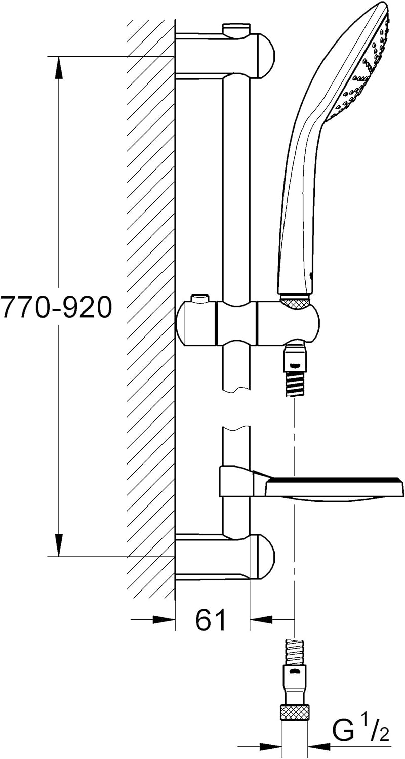 GROHE Euphoria 110 Mono Brausen und Duschsysteme (Brausestangenset 1 Strahlart) chrom, 27267001 1 St