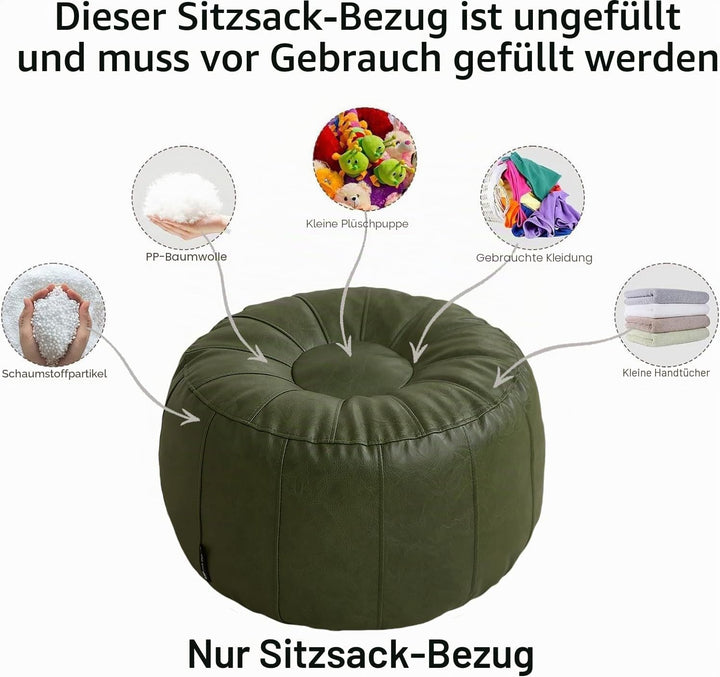 Louis Donné wasserdicht ungefüllt Pouf Ottoman für Fussruhe DIY Kunstleder Marokkanisch Retro Stytle