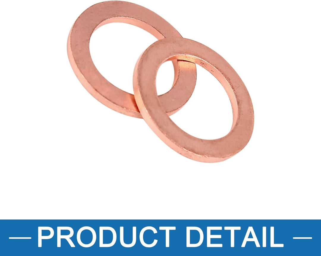 A ABSOPRO 20 Stück Kupfer Scheibe 14 x 21 x 1.5mm Flache Dichtung Ring
