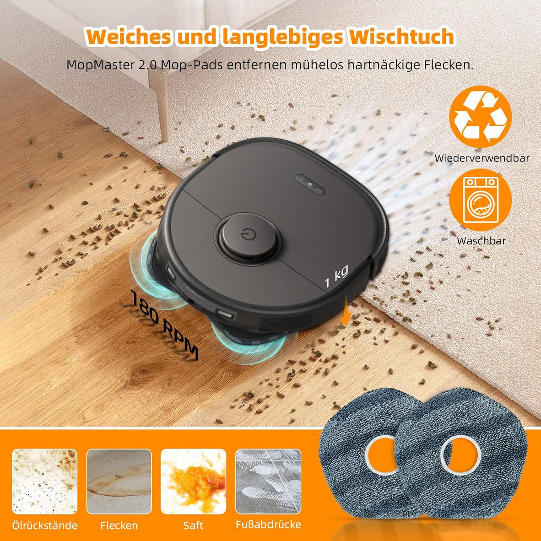 22 Stück Zubehörset für Eufy X10 Pro Omni Saugroboter, Ersatzteile Enthält 2 Hauptbürsten 4 Filter 6