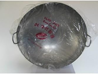 Wok-Pfanne aus Stahl, handgefertigt, 51 cm