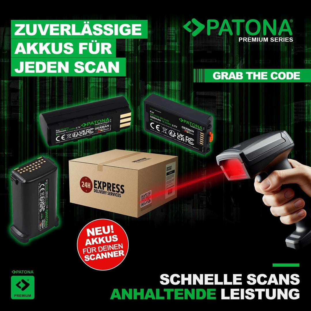 PATONA Premium Akku für Zebra TC21 TC210 TC26 – 3100mAh Li-Ion Ersatzakku für Zebra BT-000409 BT-000