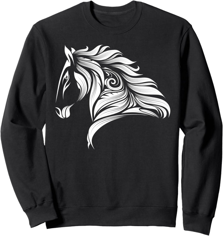 Pferd mit schöner Pferdemähne Sweatshirt