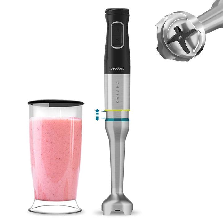 Cecotec Katana TotalDestroy 1200XL BL Stabmixer, 1200 W, 21 Geschwindigkeiten und Turbo, 4 Klingen m