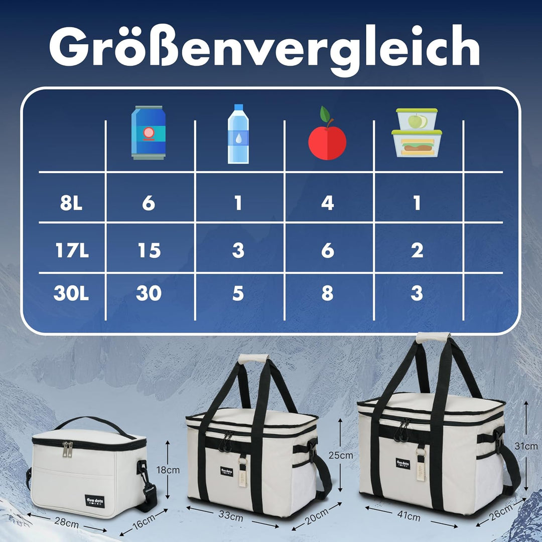 Kühltasche faltbar zum Einkaufen & Picknick - Kühltasche gross Auto als Thermotasche & Picknicktasch