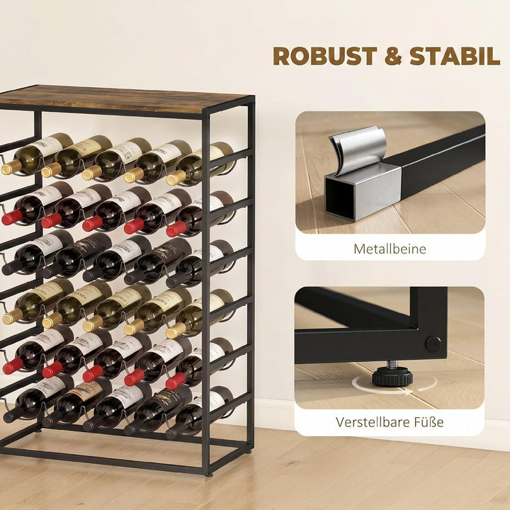 HOMCOM Weinregal für 30 Flaschen Flaschenregal freistehender Flaschenhalter Weinflaschenhalter aus M