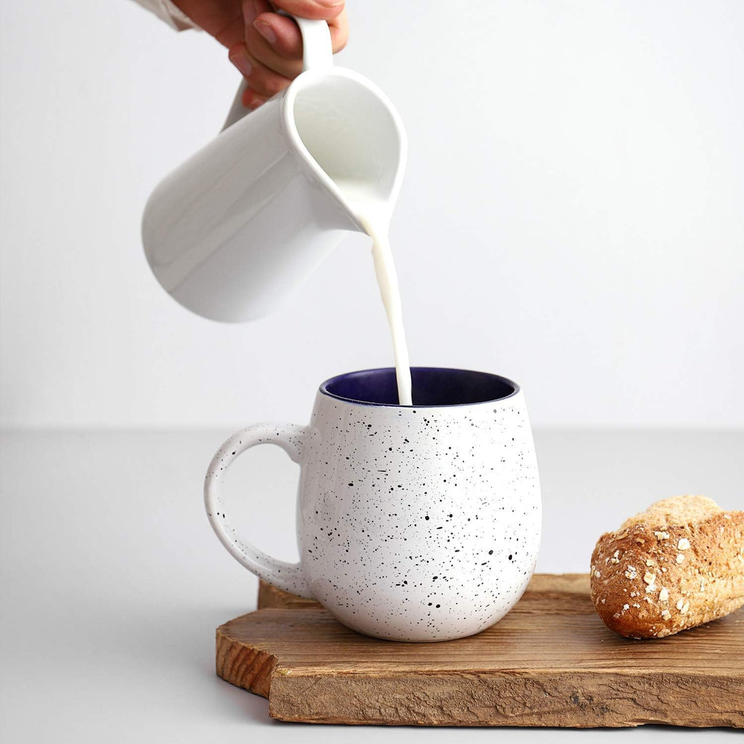 LIFVER 620 ml Kaffeetassen Set, 4 grosse Kaffeebecher Porzellan mit Griffen für Kaffee, Tee, heissen