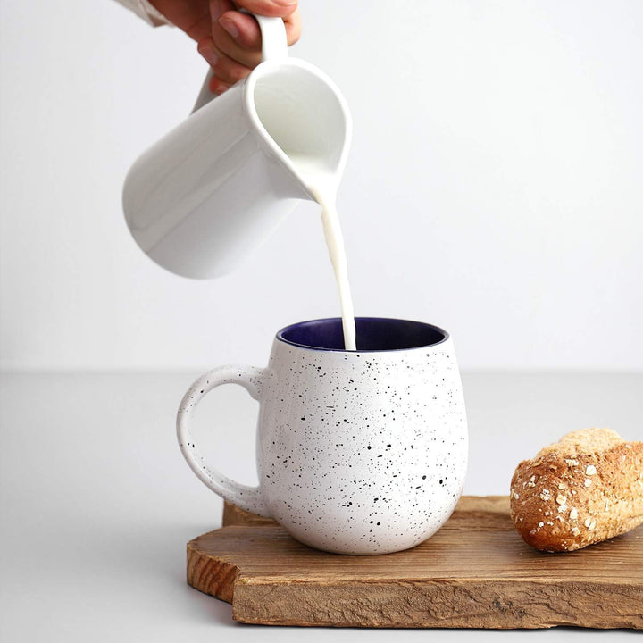 LIFVER 620 ml Kaffeetassen Set, 4 grosse Kaffeebecher Porzellan mit Griffen für Kaffee, Tee, heissen
