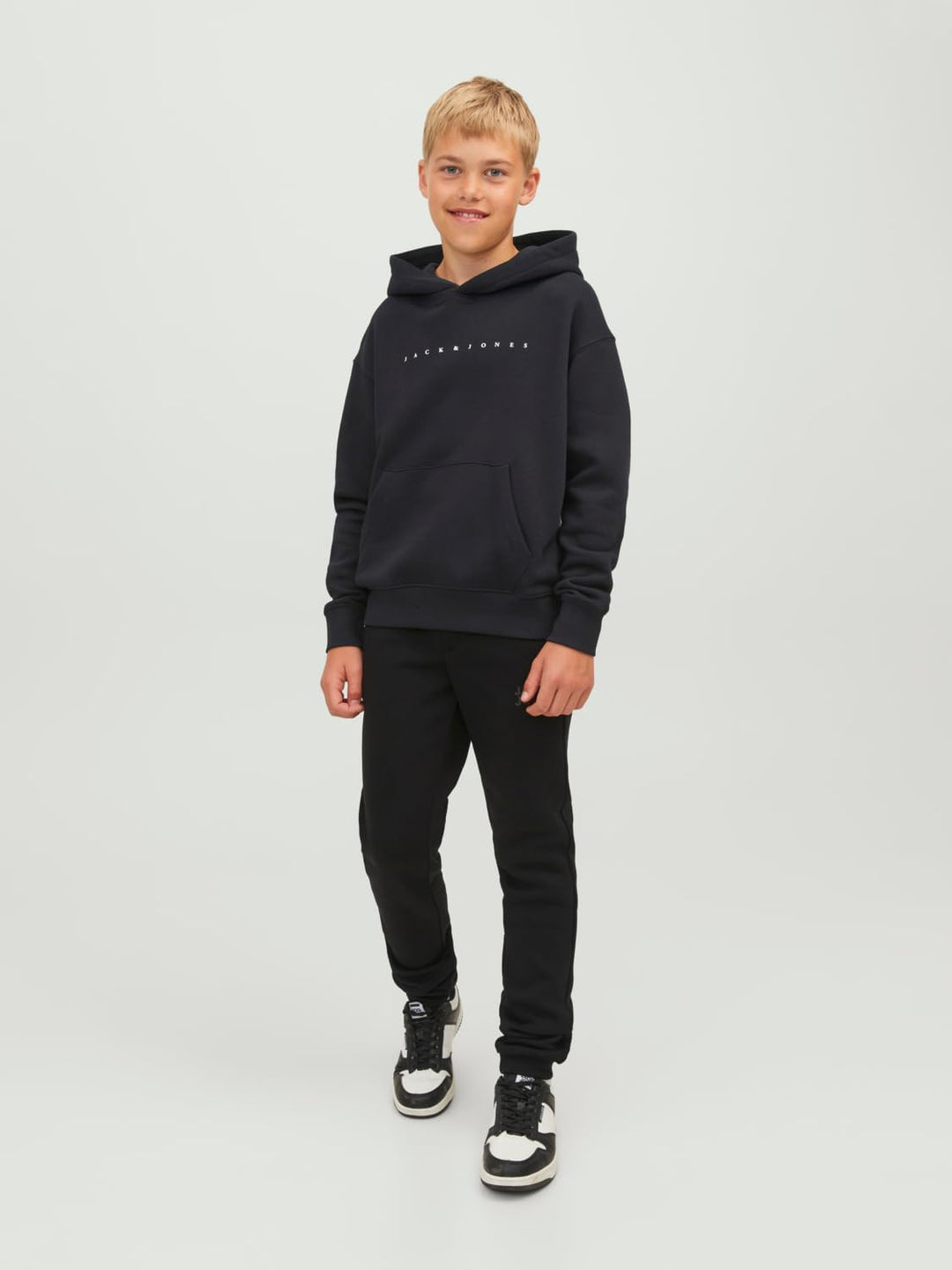 JACK & JONES Jungen Jjestar Jj Sweat Hood Noos Jnr Kapuzenpullover 164 Black/Fit:loose, 164 Black/Fi