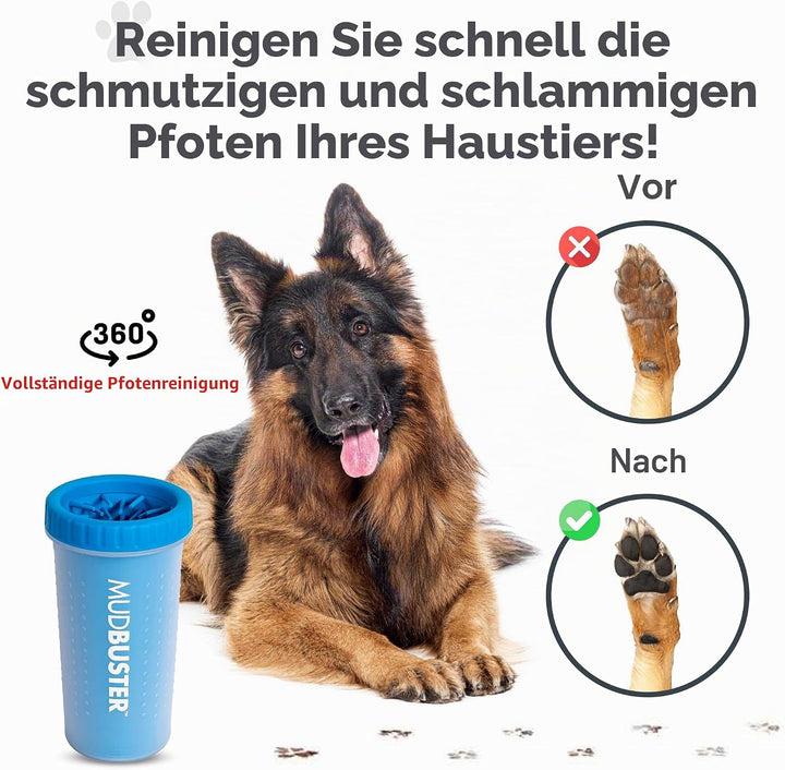 Dexas MudBuster Tragbare Hundepfotenreiniger/Pfotenreiniger, gross, Pro Blue Blau - Pro Blue L, Blau