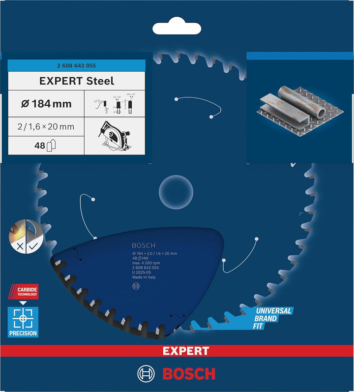Bosch Accessories Bosch Professional 1x Kreissägeblatt Expert for Steel (für Stahl, Sägeblatt Ø 184