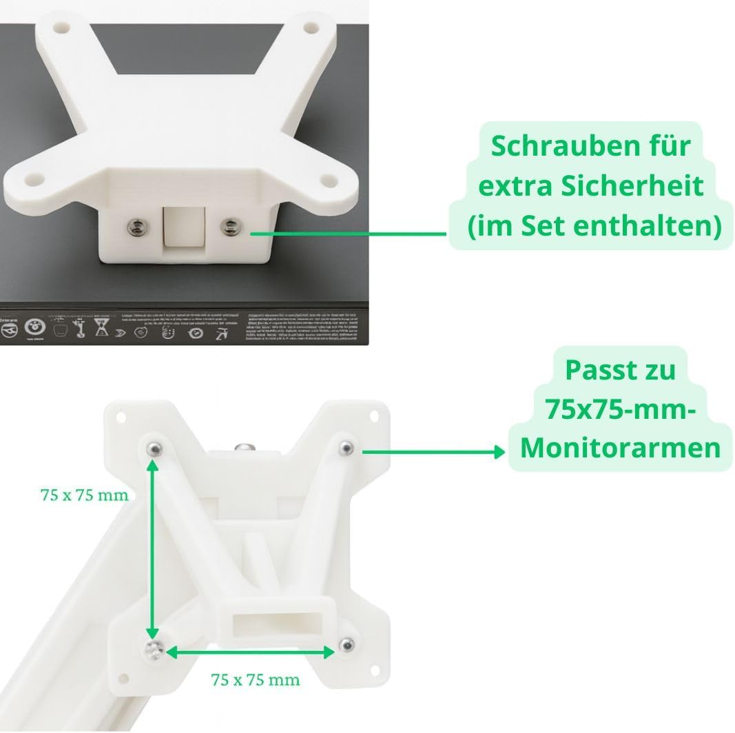 VESA Adapter kompatibel mit HP Monitor:HP22F, 22ER, 22ES, 22EB, 22EA - 23ER, 23F, 23ES, 23EB, 23EA -