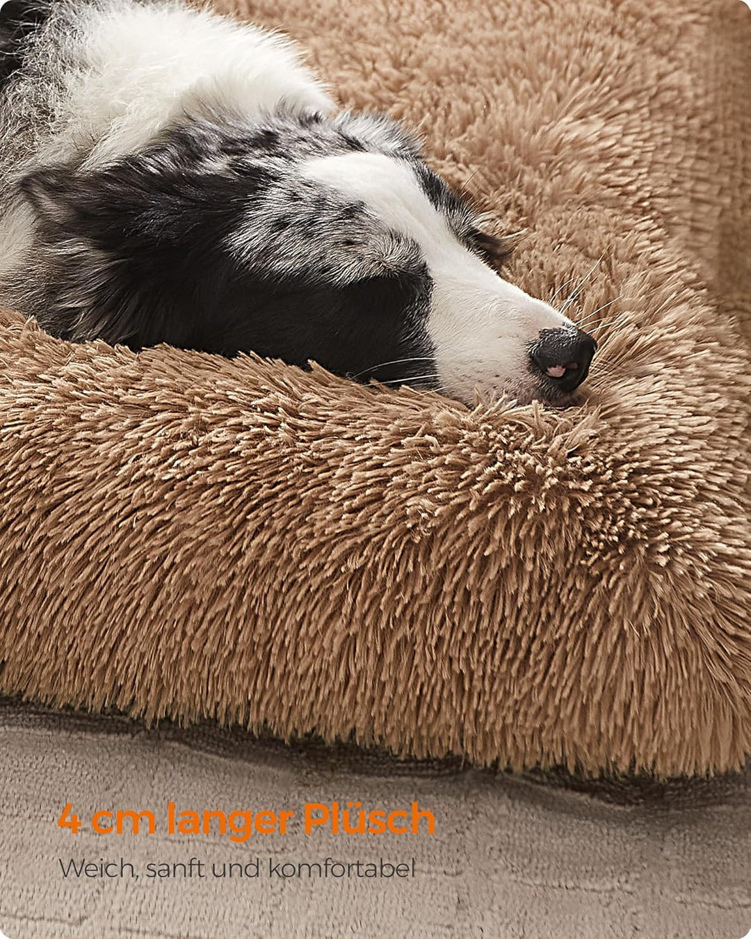 Feandrea Hundebett, Hundekissen, Flauschige Hundematte, Langer Plüsch, 122 x 74 cm, weiche Polsterun