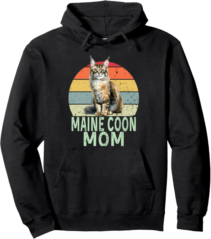 Maine Coon Katze Mom Retro Funny I Love My Maine Coon Katze Pullover Hoodie