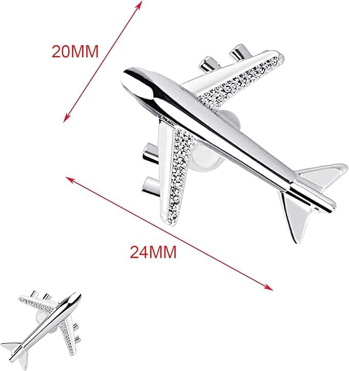 Skybelt Manschettenknöpfe Jumbo Jet Flugzeug Silberfarben