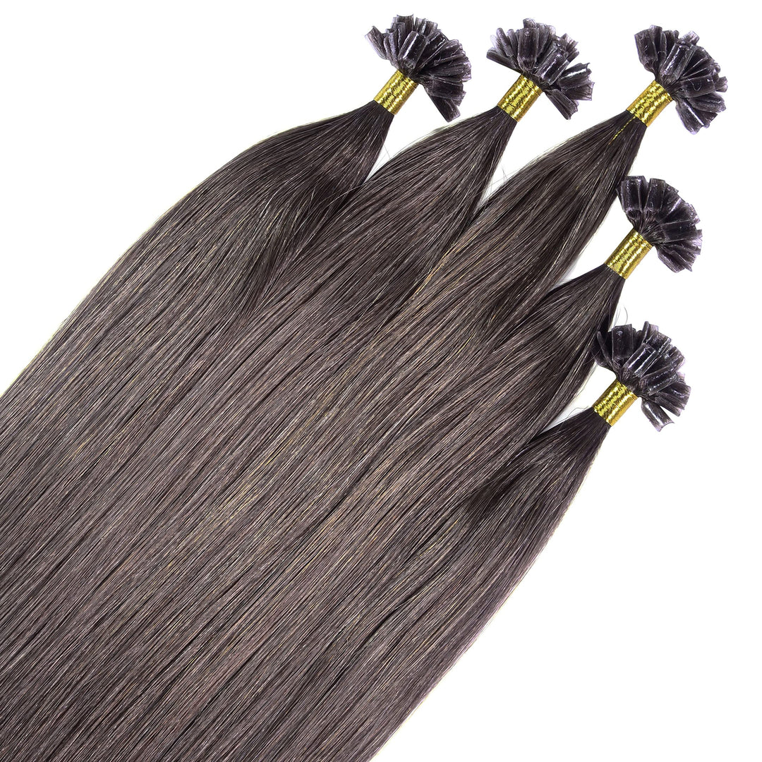 hair2heart Premium Extensions Echthaar Bondings glatt - 50 Strähnen 1g 60cm 6/0 dunkelblond 60cm (50