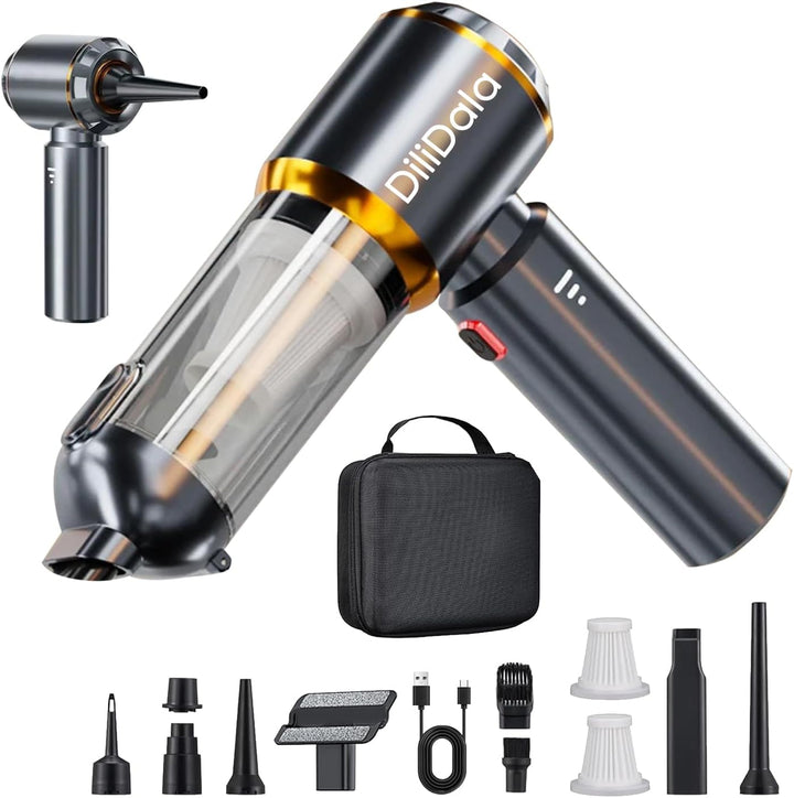 Handstaubsauger Akku, 25000PA Autostaubsauger Akku Testsieger, EIN-Touch-Staubbehälter Handstaubsaug