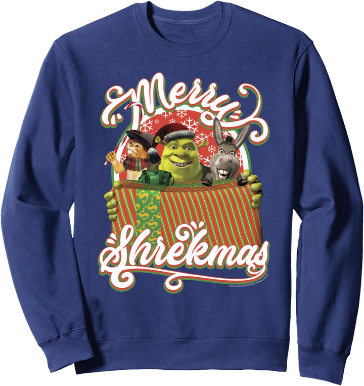 Shrek Group Shot Merry Shrekmas Present Text Poster Sweatshirt