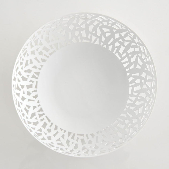 Alessi MSA04/21 W Cactus, Obstschale aus Stahl, super weiss 11.7 x 21.5 x 7.4 cm Weiss, 11.7 x 21.5