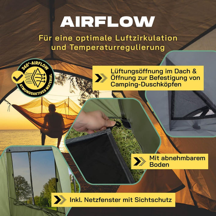 LUMALAND Premium Duschzelt | Toilettenzelt für Indoor &amp; Outdoor | Mobiles Umkleidezelt &amp; Lagerzelt |
