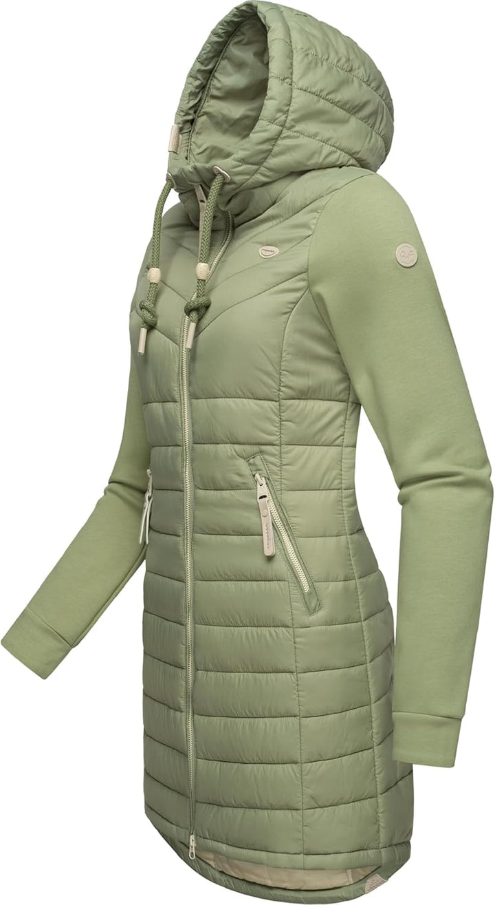 Ragwear Damen Übergangsjacke leichte Jacke lang mit Kapuze Lucinda Long II Intl XS-6XL S Light Olive