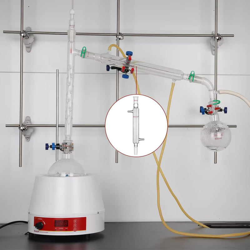 StonyLab Gelenk Liebig Kondensator, Borosilicatglas Liebig Condenser mit 24/40 Joint 200mm Jack Leng