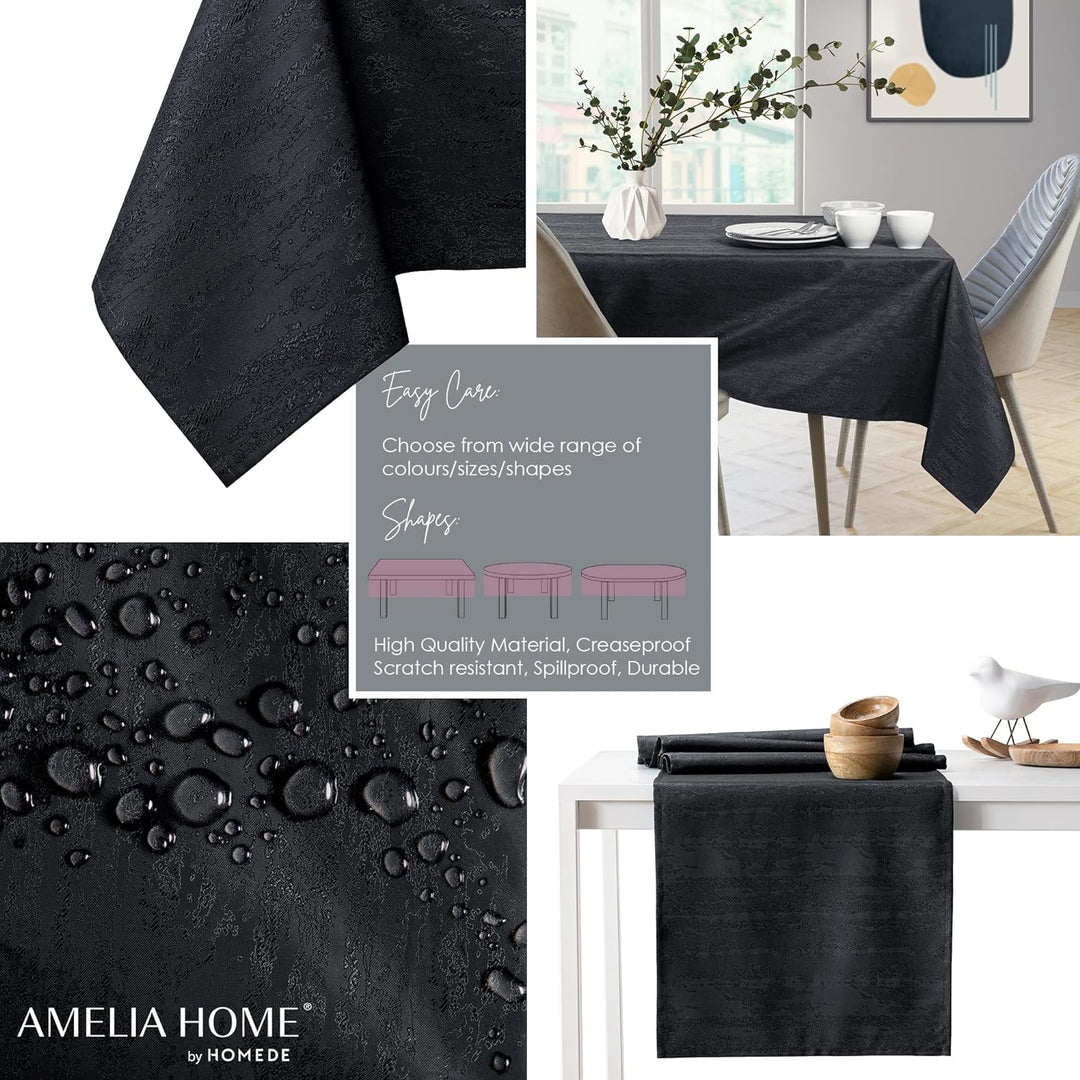 AmeliaHome Tischdecke 110x180 cm Tischtuch Tafeldecke Fleckschutz Lotuseffekt Abwaschbar Wasserabwei