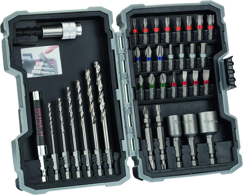 Bosch Professional 35tlg. HSS-G Metall Bohrer und Bit Set Extra Hart (Kreuzschlitz-, Pozidriv-, Hex-