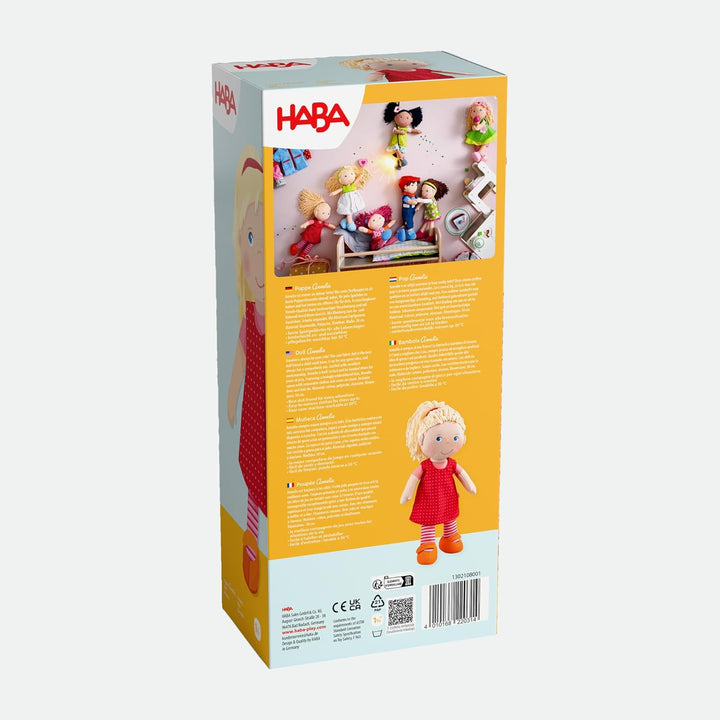 HABA 302108 - Puppe Annelie, Stoffpuppe mit Kleidung und Haaren, 30 cm, Spielzeug ab 18 Monaten Sing