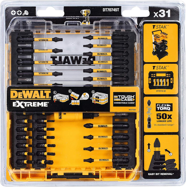 DEWALT DCF850N-XJ power screwdriver/impact driver 1/4 18V Black Yellow & DT70745T Zubehör für Elektr