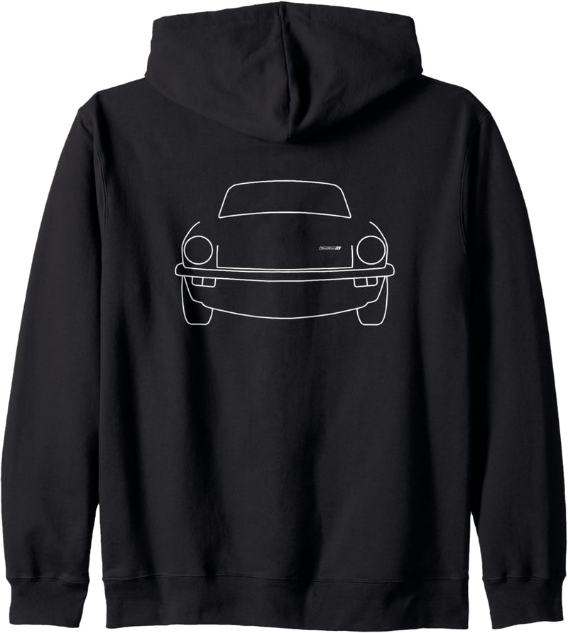 Triumph Spitfire Britischer Oldtimer weisse Umrissgrafik Kapuzenjacke