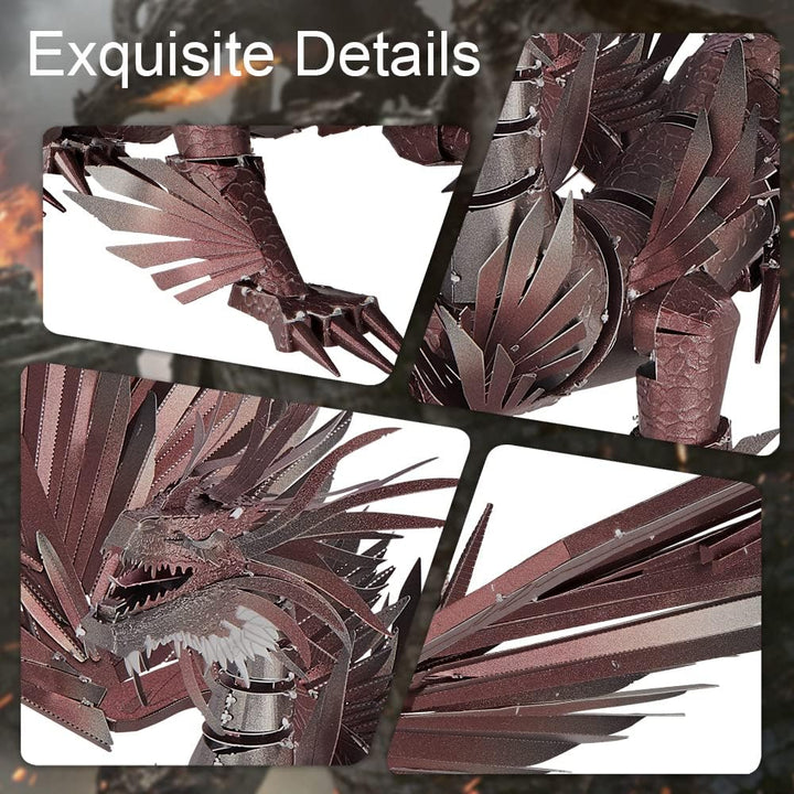 Piececool 3D Puzzle Metall, Drache für Modellbausatz Erwachsene, 3D-Puzzles zu Bauen, BAU, Bastel-Ki