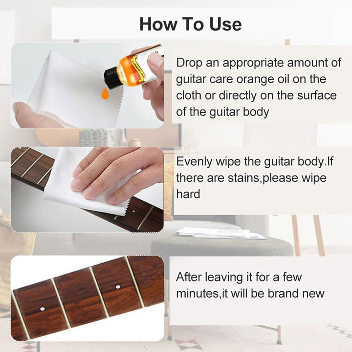 Gitarren Pflegeöl,Griffbrett öl Gitarre,Pflegeöl für Gitarrensaiten,Griffbrett Ölreiniger,Gitarren G