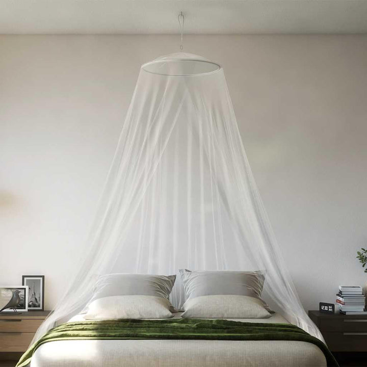 Moskitonetz für Bett 220 Mesh Weiss 56x56x220 cm langlebiges Polyester für Schlafzimmer, Outdoor, Ca