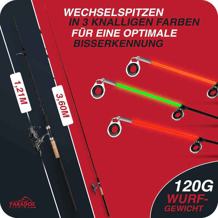 Feederrute 3,3m Wg. 90g I 3,6m 120g I Method Feeder Rute Angelrute Feederruten zum Angeln mit Futter