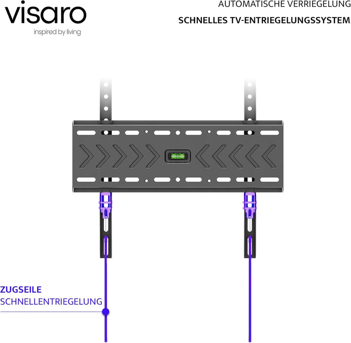 Visaro WMF75 TV Wandhalterung, Feste Halterung für 43-75 Zoll, Flach & Universal LED/LCD/OLED Fernse