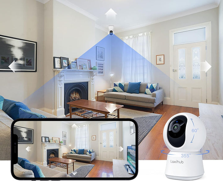 Hundekamera Laxihub Überwachungskamera Innen Kamera Hundekamera mit App WLAN 2,4 GHz Haustierkamera