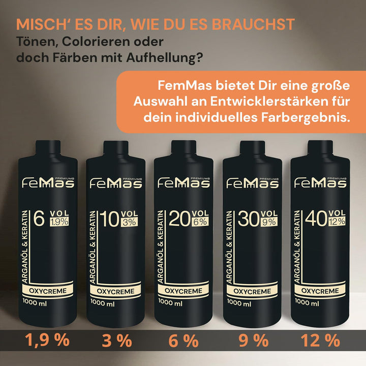 FemMas Oxycreme in 9% 5000 ml I Oxidationsmittel zum Haare färben & Tönen I Leichte Anwendung & opti