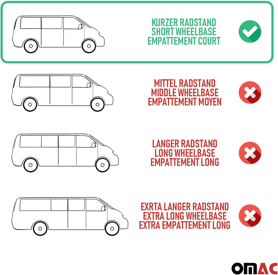 OMAC Trittbretter Seitenschweller Seitenschürze Kompatibel mit VW T5 Transporter 2003-2015 L1-2X Alu