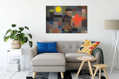 Paul Klee - Feuer bei Vollmond als Leinwandbild / Grösse: 100x70 cm / Wandbild / Kunstdruck / fertig