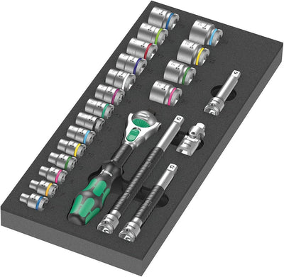 Wera 05150111001 9721 Schaumstoffeinlage, 8000 B Zyklop Knarre 3/8" Set 1, 23-teilig 9721 8000 B, Zy