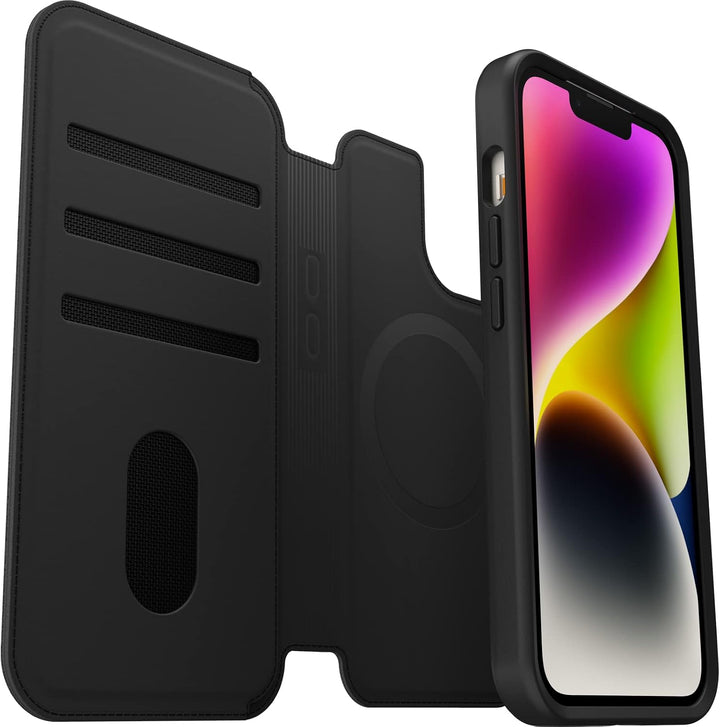 OtterBox Folio für iPhone 14 für MagSafe, Soft Touch Folio mit 3 Slots, Starke magnetische Ausrichtu
