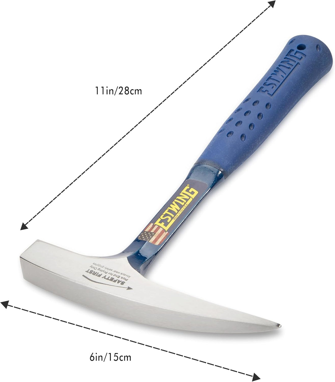 Estwing E3-14P 14 oz Rock Pick with Pointed Tip & Shock Reduction Grip by Estwing 390g, Ø 14x14 mm V