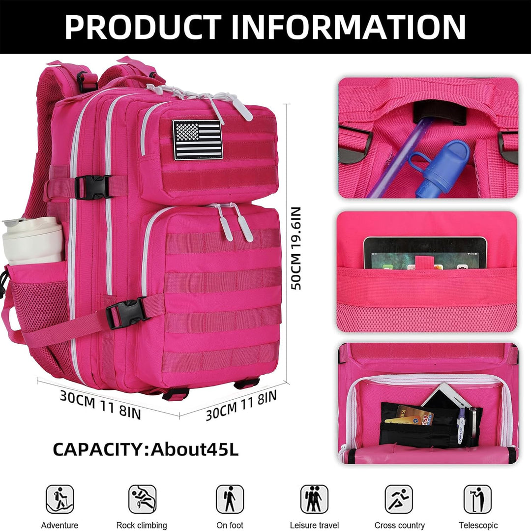 Lovelinks21 Taktischer Assault-Rucksack, 45 L, 3 Tage Pack Mit Molle Wasserdicht für Taktische Einsä