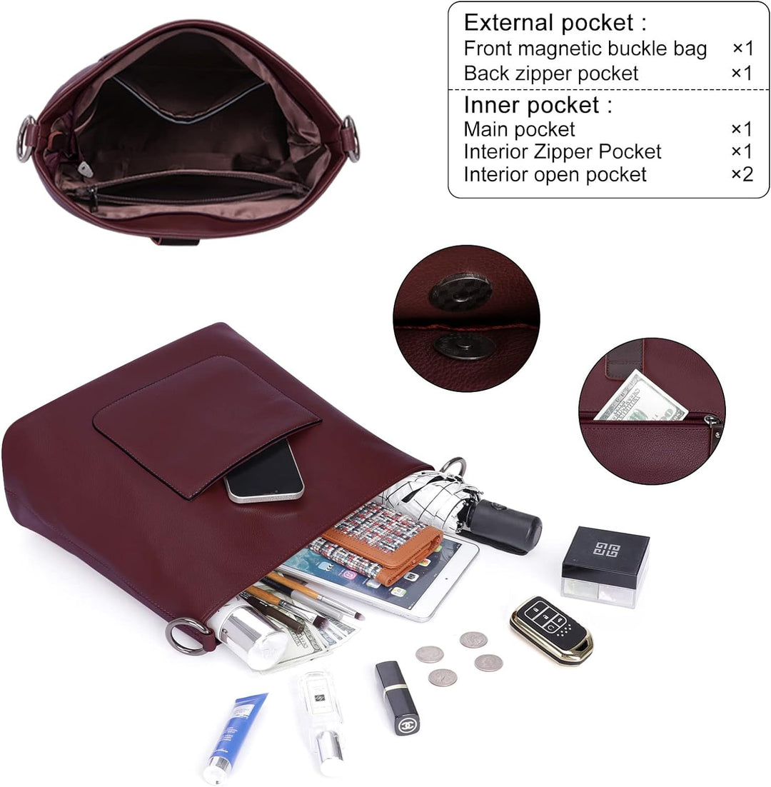 HAWEE Damen Handtasche Kunstleder Grosse Schultertasche Shopper Umhängetasche Frauen Elegante Henkel