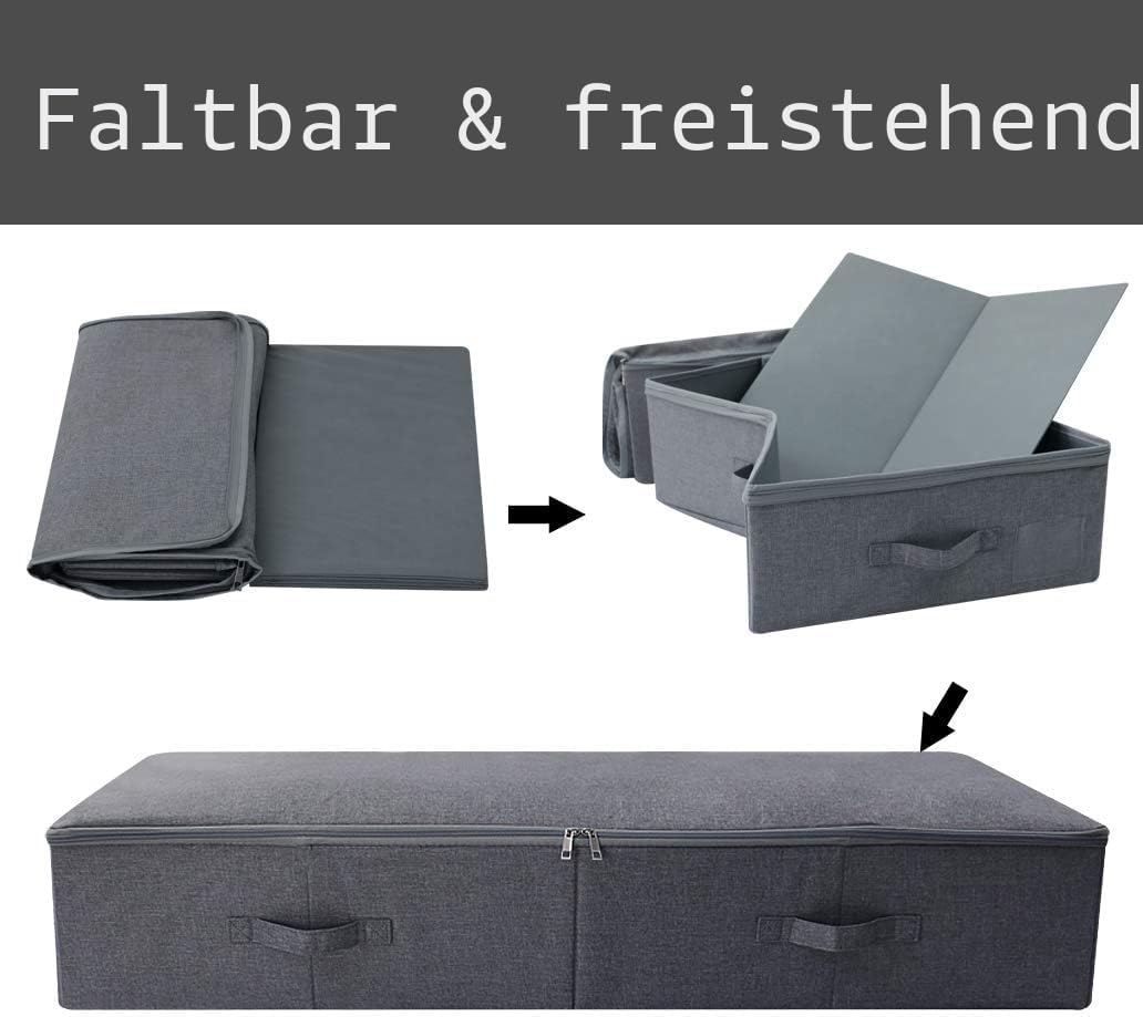 Large Unterbett Aufbewahrungsbehälter aus Leinen-Gewebe für Unterbettkommode mit für Bettwäsche/Klei
