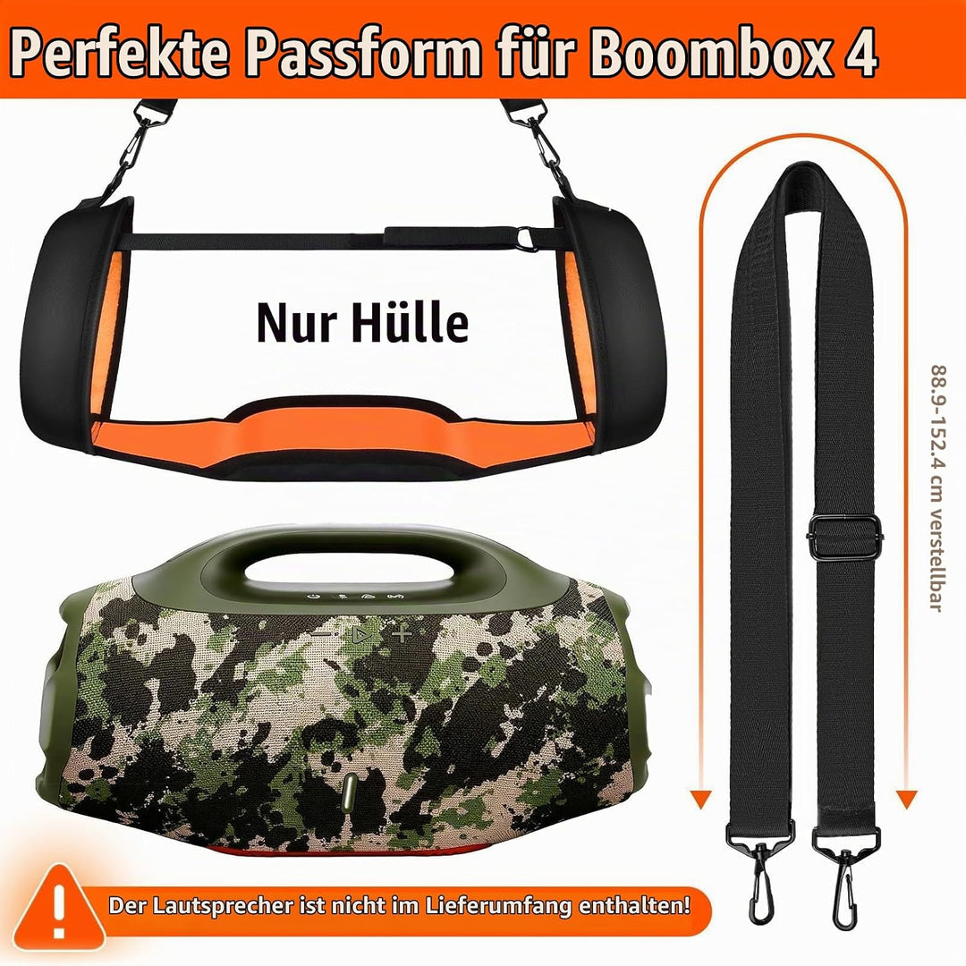 Gurt für JBL Boombox 4, Schultergurt für Bluetooth-Lautsprecher, rutschfeste Tragegurte für tragbare